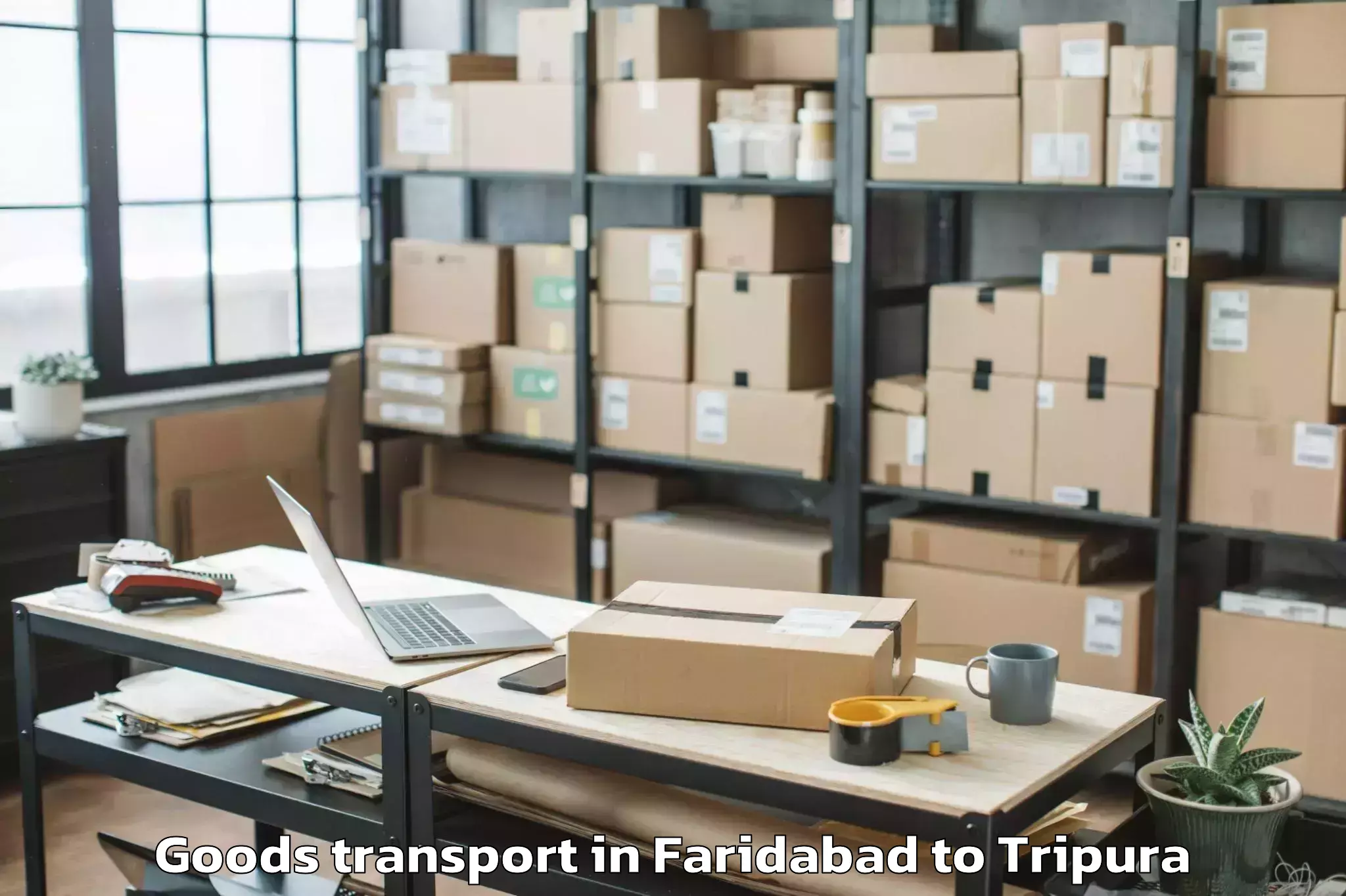 Faridabad to Khowai Airport Ixn Goods Transport Booking